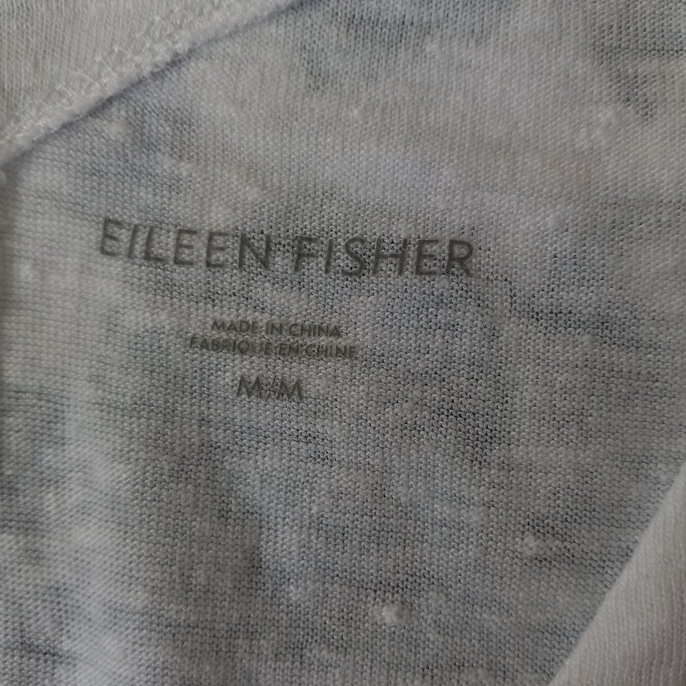 Eileen Fisher white organic linen long sleeved pullover top size M - Picture 3 of 4